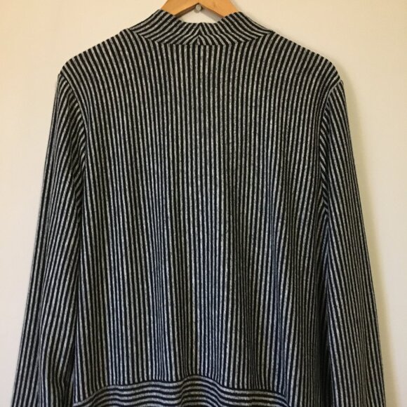 Jones New York Modern Grey and Black Pinstripe Wrapover Sweater - Picture 7 of 16